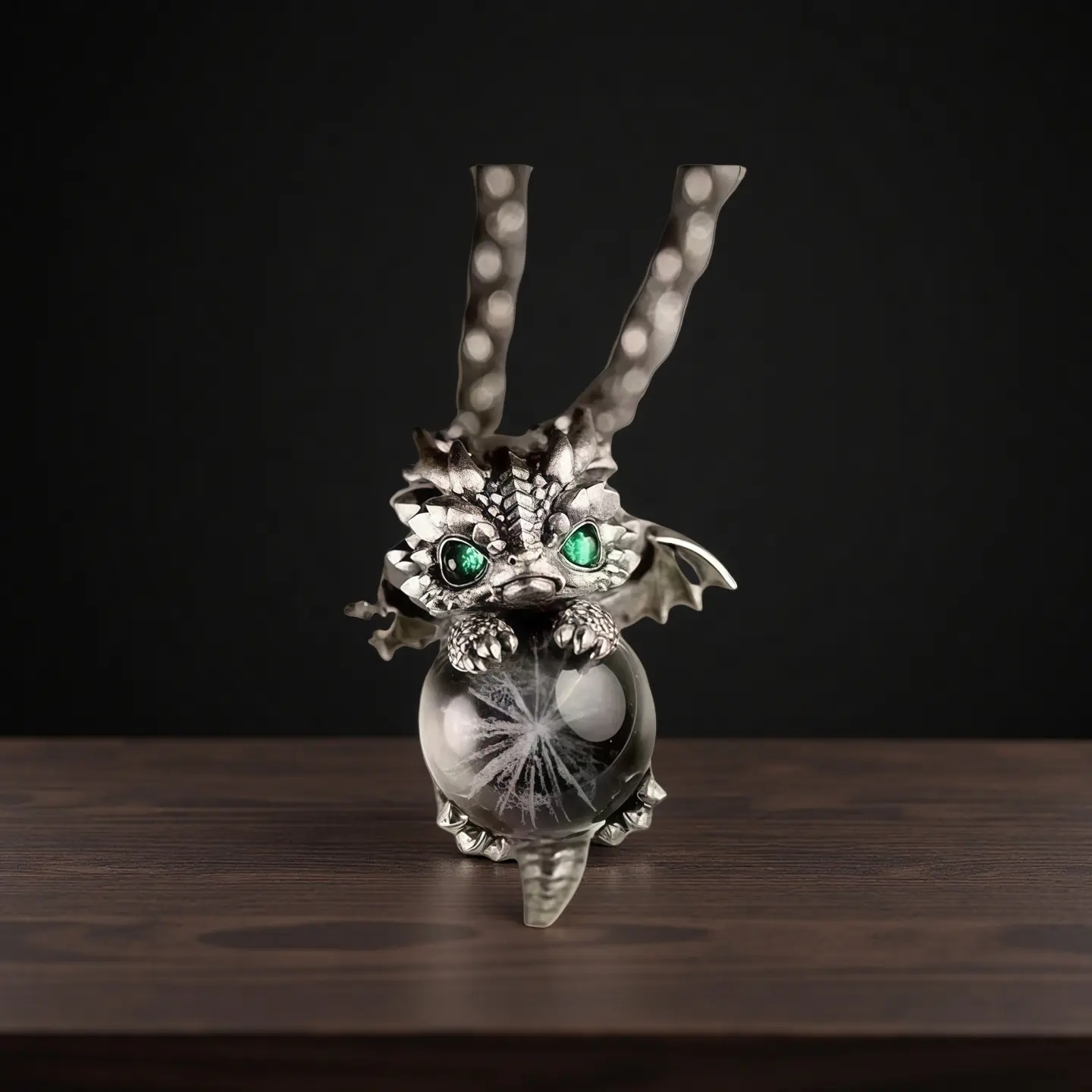 Women's Dragon Zodiac Necklace - 1pc Handmade Animal Charms Jewelry Accessory, 45cm Silver Chain Jewelry Necklaces, Red & Blue-Eyed Baby Dragon Charm Pendant with Emerald Green Gemstone, Dark Fantasy Punk Costume Gift for Daughter, Jewelry Accessories
