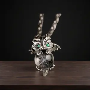 New 1pc Cute Dragon Zodiac Necklace with Red & Blue-Eyed Dragon Punk Style Pendant for Women Girls Handmade Fashion Accessory Silver Chain Fantasy Jewelry Gift