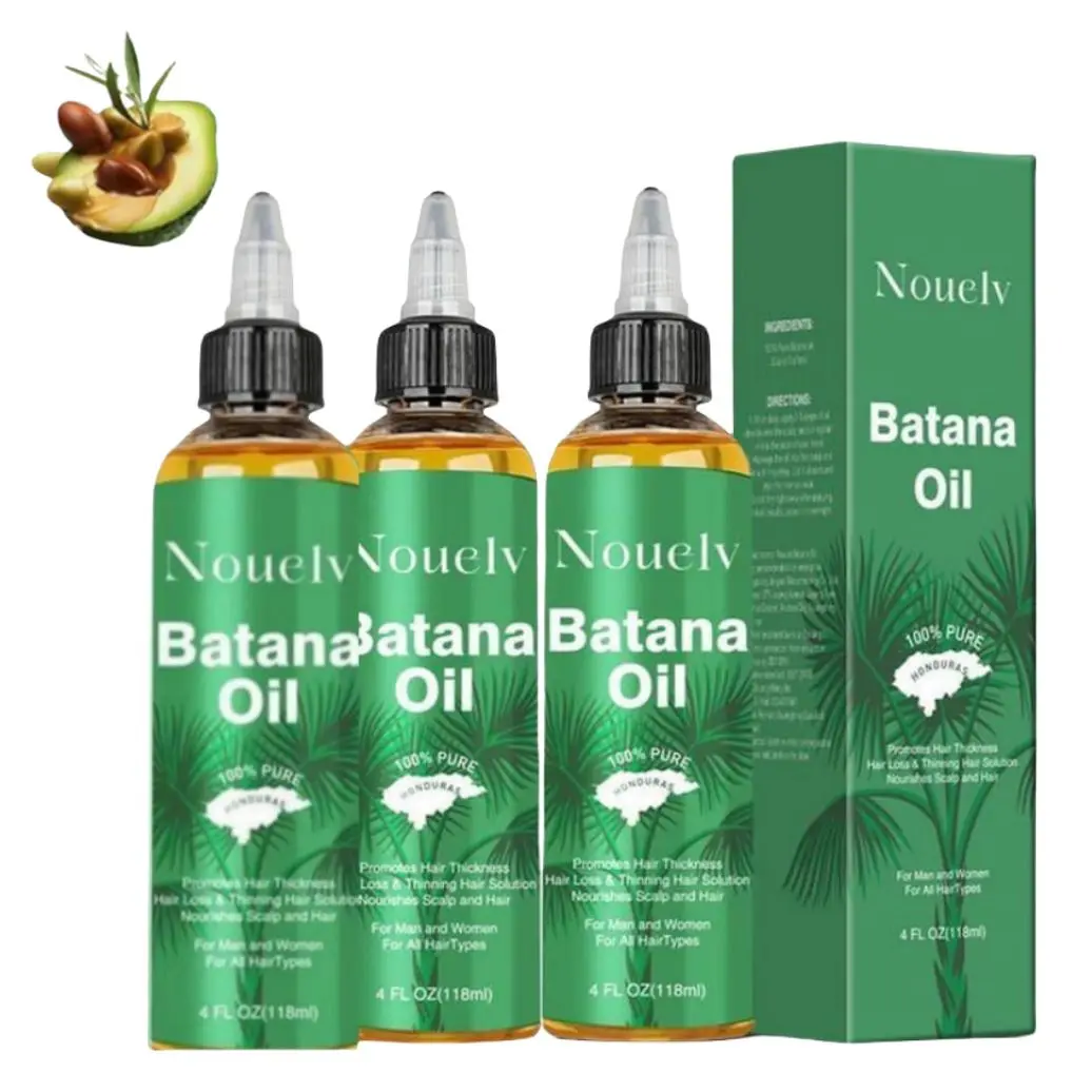 Cold-Pressed Batana Oil from Honduras, Moisturizing Treatment for Frizz Control, Split End Repair & Thicker Hair, For All Hair Types, 4 fl oz, Curly Hair