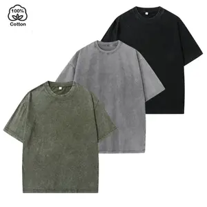 Wizoat Men's 100% Pure Cotton Oversized T-Shirts, Vintage Washed Loose Fit Crewneck Short Sleeve Tops, Classic Beige Casual Basic Shirts, Soft Breathable Daily Essential Wear for Street & Leisure, Unisex Trendy Daily Outfit