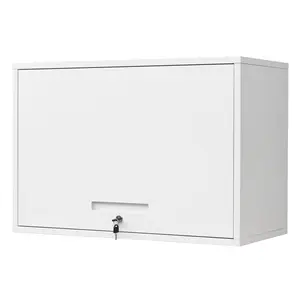 Letaya Metallic Locking Sliding Door Wall-Mounted Floating Garage Cabinet with Shelves - 31.5"W x 15.7"D x 21.6" - Supports Home, Closet, Storage Organization (Garage, Basement Use)