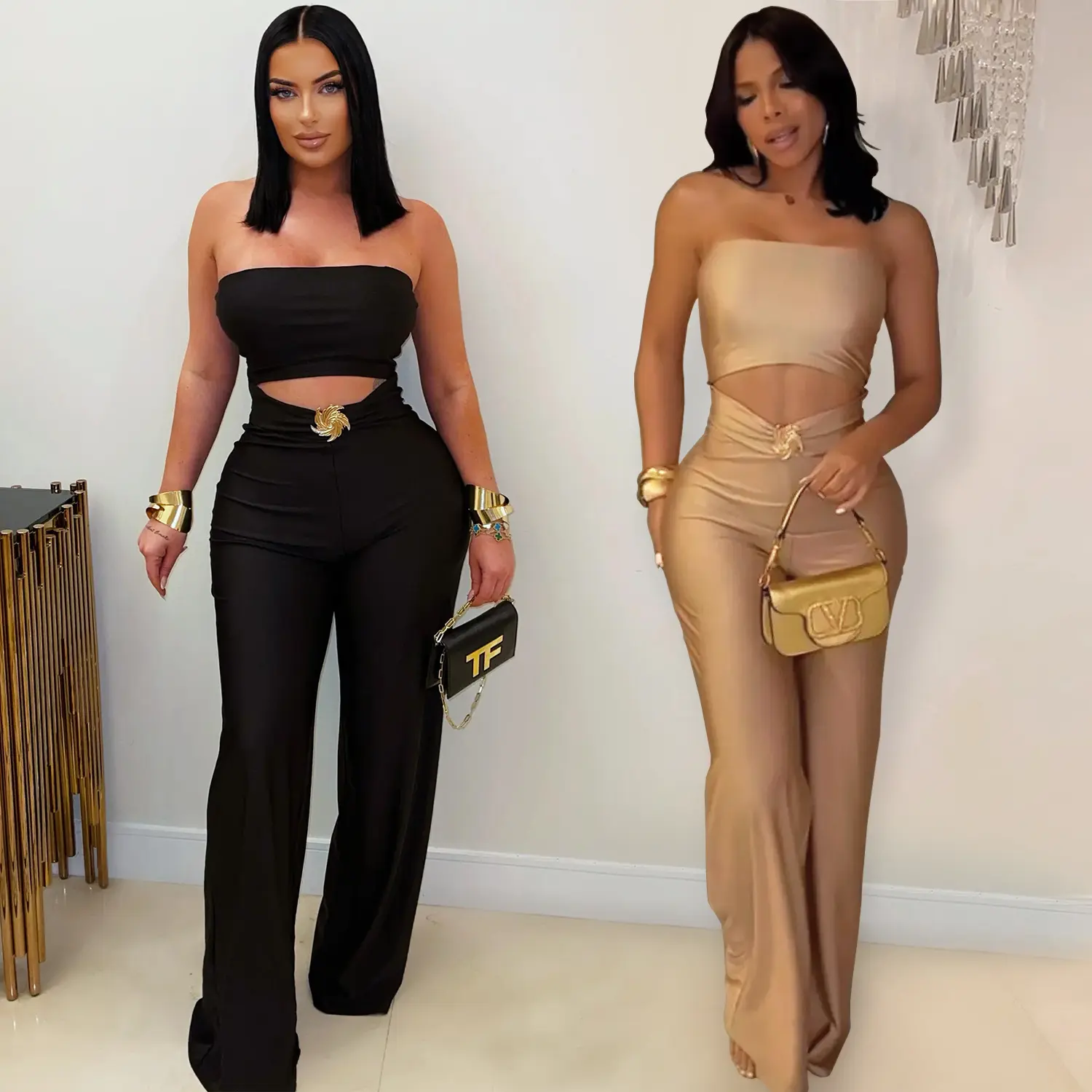 ZOVE Fashion Women's New Summer Slim Fit Elastic Casual Jumpsuit