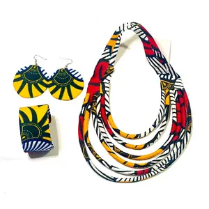 Handmade Jewelry Set Starting at $5 - Colorful Necklace & Earrings with Unique African Print Design