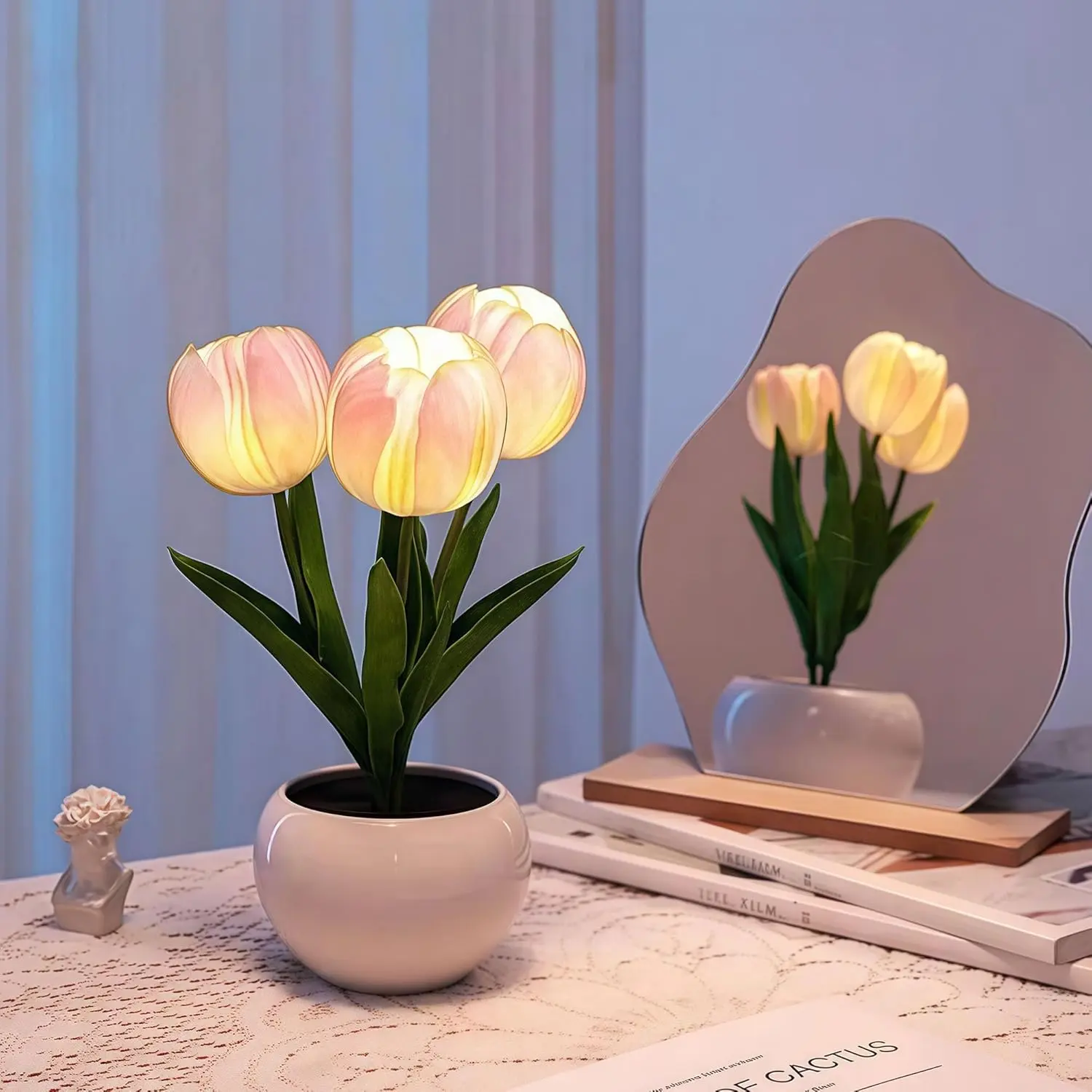Tulip LED Night Light with Vase, Simulated Tulip Table Lamp for Home Decor, Color-Changing Mood Light, Decorative Light, Home Decoration Lamp, Home Decor Lighting, Christmas Gift for Girlfriend anniversary