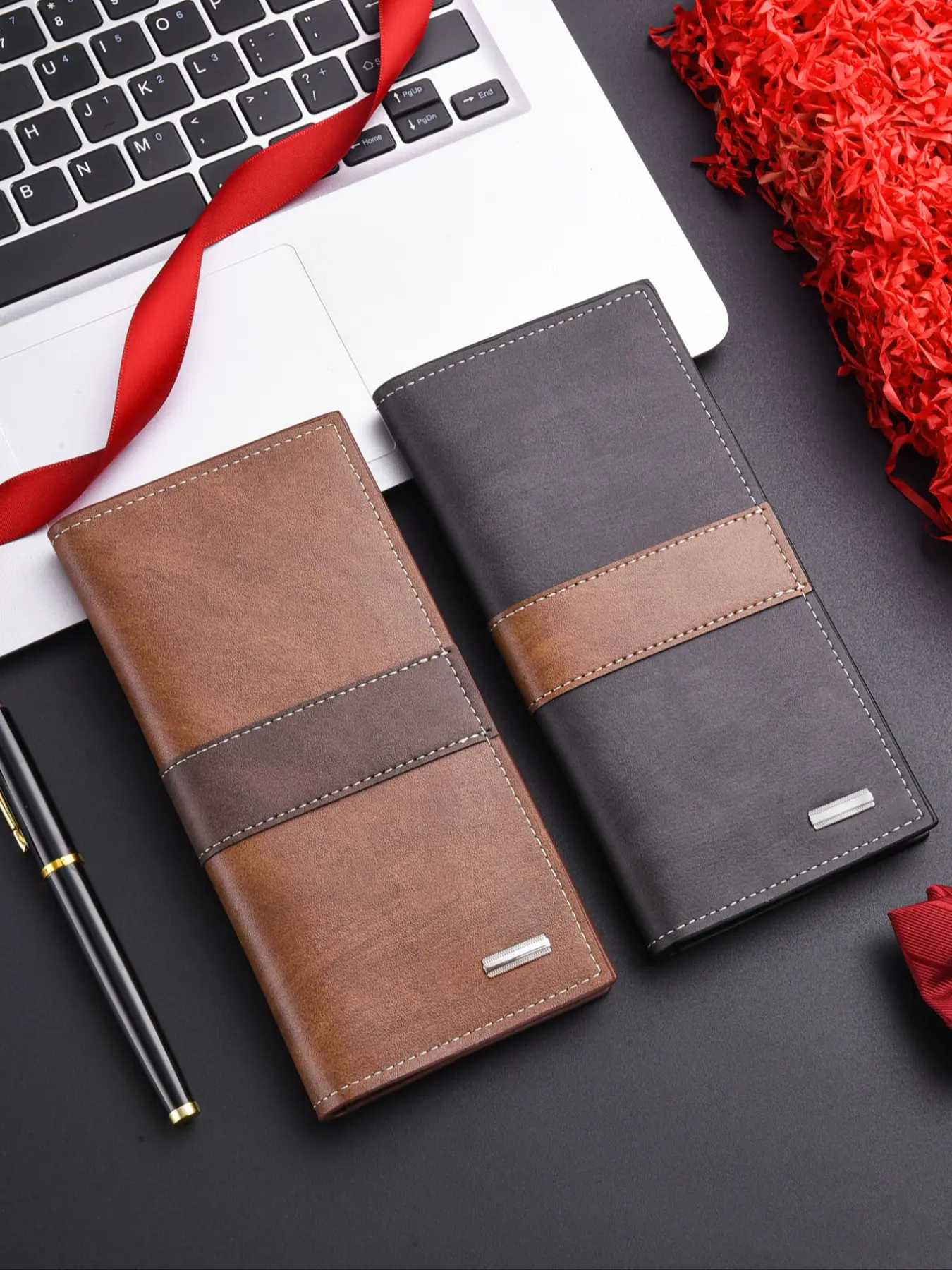 Men's High-End Wallet, Fashionable Long Bifold, Personalized PU Leather, Multi-Functional Card Holder, Ideal for Father's Day & Christmas, Bifold Wallets