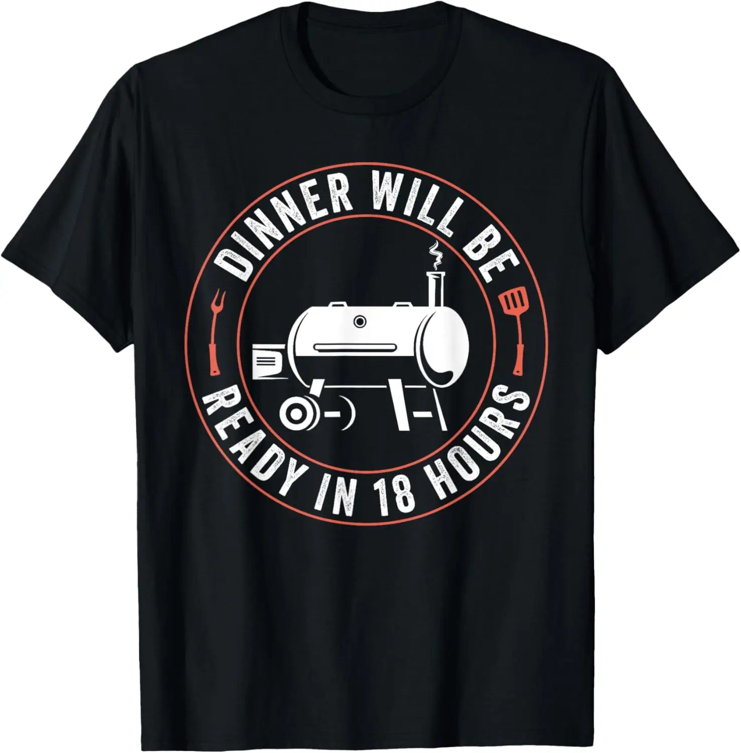 Men's Casual Graphic T-Shirt with Funny BBQ Distressed Print, 100% Cotton Short Sleeve Round Neck Tee, Smoker Gift for Dad, Shortsleeve, Tshirt, Vintage