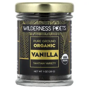 Wilderness Poets Pure Ground Organic Vanilla, Tahitian Variety, 1 oz (28 g)