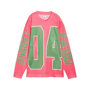 PUMA Womens Flau'jae Oversized Crew Neck Long Sleeve Jersey Casual - Pink