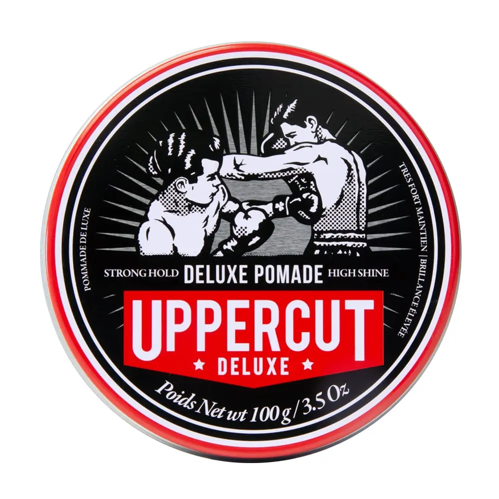 Uppercut Deluxe Pomade for Men, Strong Hold & High Shine Hair Care for Slick Back Hairstyles, Water-Based, Washes Out with Shampoo, Coconut Scent, 3.5 oz, Comb, All Hair Types, Defining Side-Parts