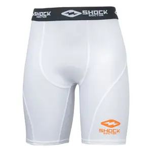 Shock Doctor Compression Shorts - Summer Season, Superior Muscle Support, Moisture-Wicking, Four-Way Stretch, Ergonomic Design, Ideal for Football & More