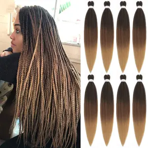 1B/30/27 Pre Stretched Braiding Hair 30 Inch 8 Packs Professional Braiding Hair Extensions Synthetic Crochet Twist Braids