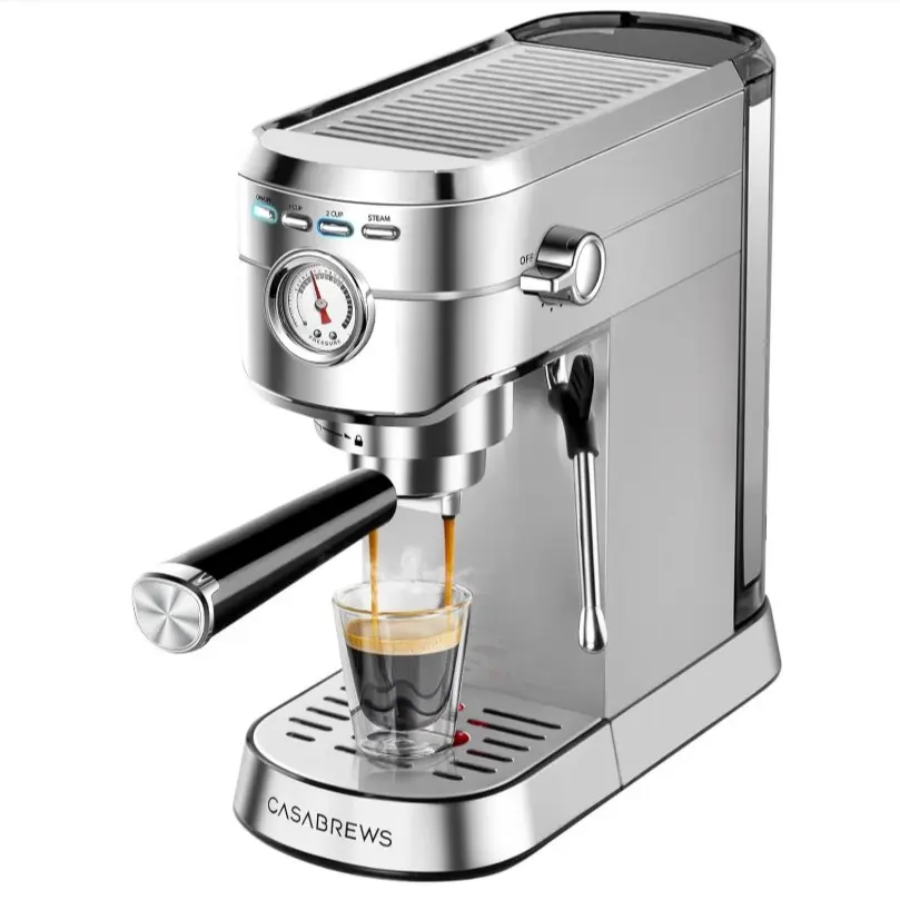 Compact Espresso Machine with Milk Frothing Steam Wand Compact Espresso Machine with Milk Frothing Steam Wand