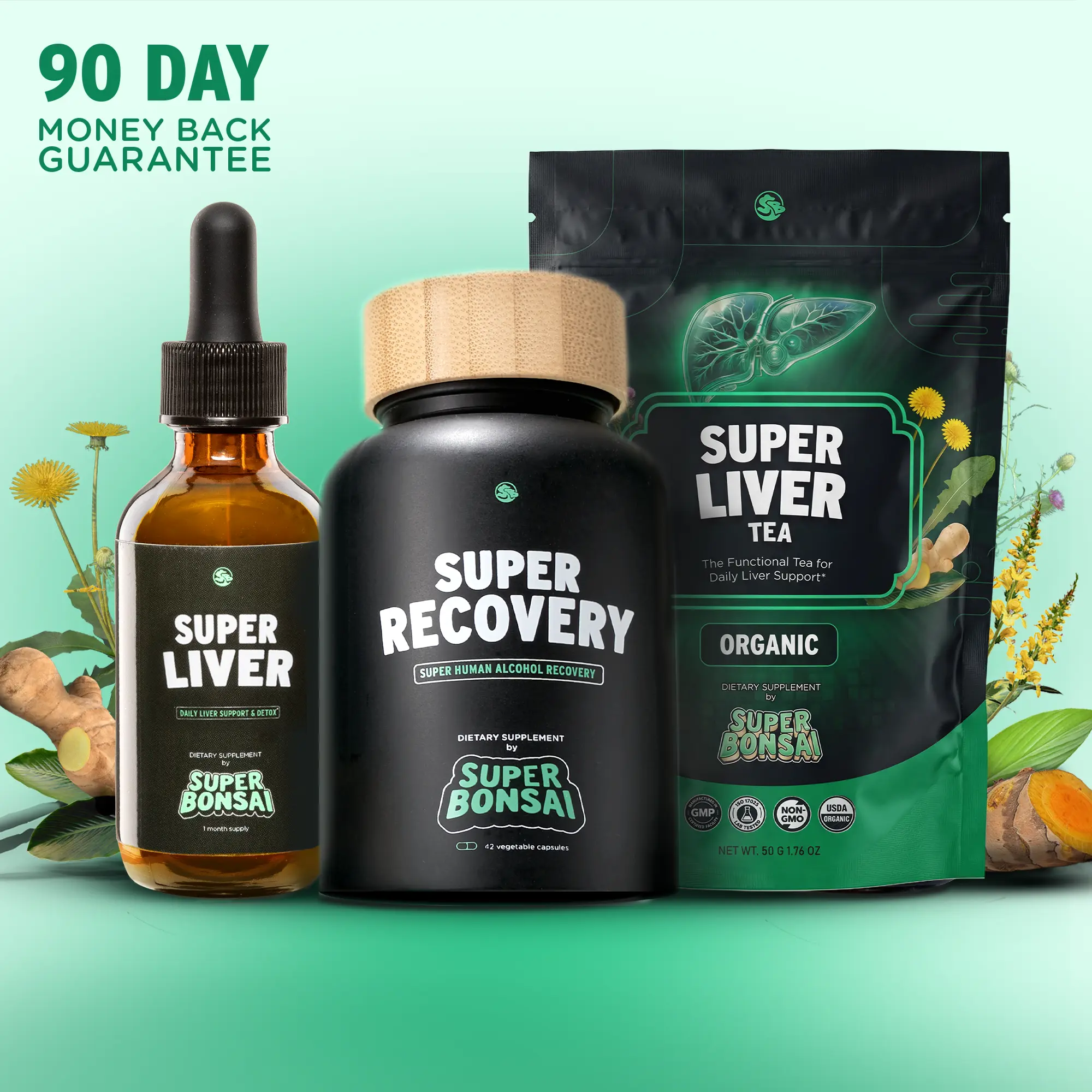 Drinker's Bundle - Super Recovery + Super Liver + Super Liver Tea After Drinking Functional Gum