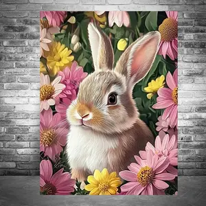 New Arrival Diamond Mosaic Rabbit Animal DIY Picture Rhinestones Diamond Painting Flower Craft Kit Handmade Gift