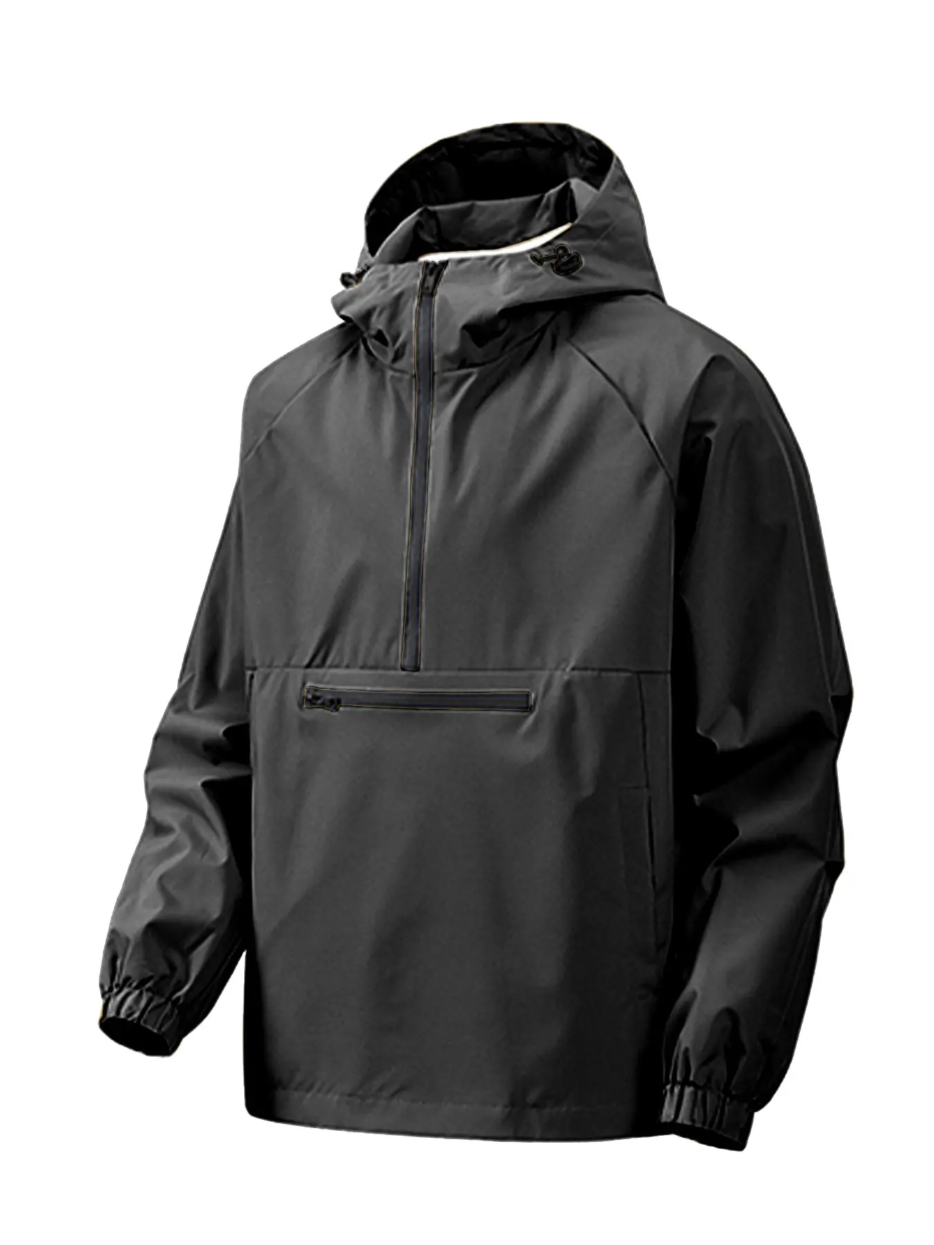 Men's Outdoor Jacket with Large Front Pocket, Multi-Pocket Design, Loose-Fit Hooded Casual Coat for Hiking & Sports