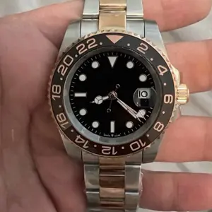 GMT Luxury Watch with Logo - Stainless Steel Band  - Precision Timepiece for Men