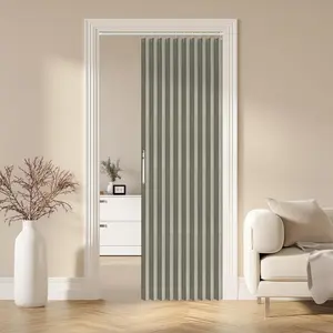 Blackout Accordion Door Magnetic Door Curtain Folding Closet Doors Curtain Invisible Applicable Bedroom Room Living Room Doorway (Grey 42" W x 78" L 1 Panel