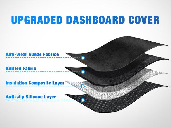 Nilight Dash Cover for 2007‑2013 Chevy Silverado / GMC Sierra 1500 2500 3500, Suede Dashboard Mat Sunshade Glare Dashboard Protector Truck Interior Accessories Black