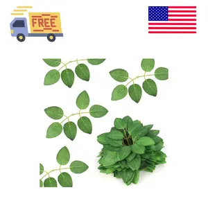 50pcs Artificial Green Leaves, Rose Leaves Artificial, Bulk Fake Leaves Greenery Leaves