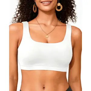 Yonique Women Sport Bra Swimsuit Top - Swim Bra Bikini Top Only Scoop Neck Bathing Top Swimwear  SwimWeek  summervibes