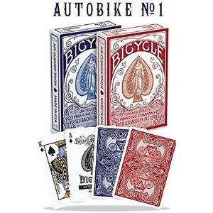 Bicycle AutoBike No. 1 Metallic Foil Playing Cards – Red & Blue Heritage Editions