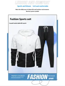 Men's Colorblock Windproof Fitted Jacket with Contrast Hem, Fashionable Casual Wear for Outdoor Activities & Daily Use, Menswear