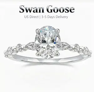 S925 Sterling Silver 1CT Oval Cut Wedding Ring with 5A hight quality Cubic Zirconia, Engagement Solitaire Halo Promise Ring for Women. Fashion banquet Accessories for Party, Daily Clothing Decor, Trendy Wedding Engagement Anniversary Party Jewelry Gifts.