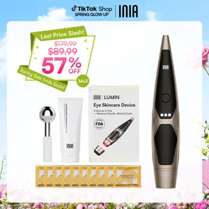 INIA LUMIN 4-in-1 Eye Skincare Wand – 3 Mins a Day for Fewer Lines in 14 Days & Less Puffiness in 21, FDA-Cleared, Spa-Level Results at a Fraction of the Price, Lift & Brighten Eyes in Just Weeks