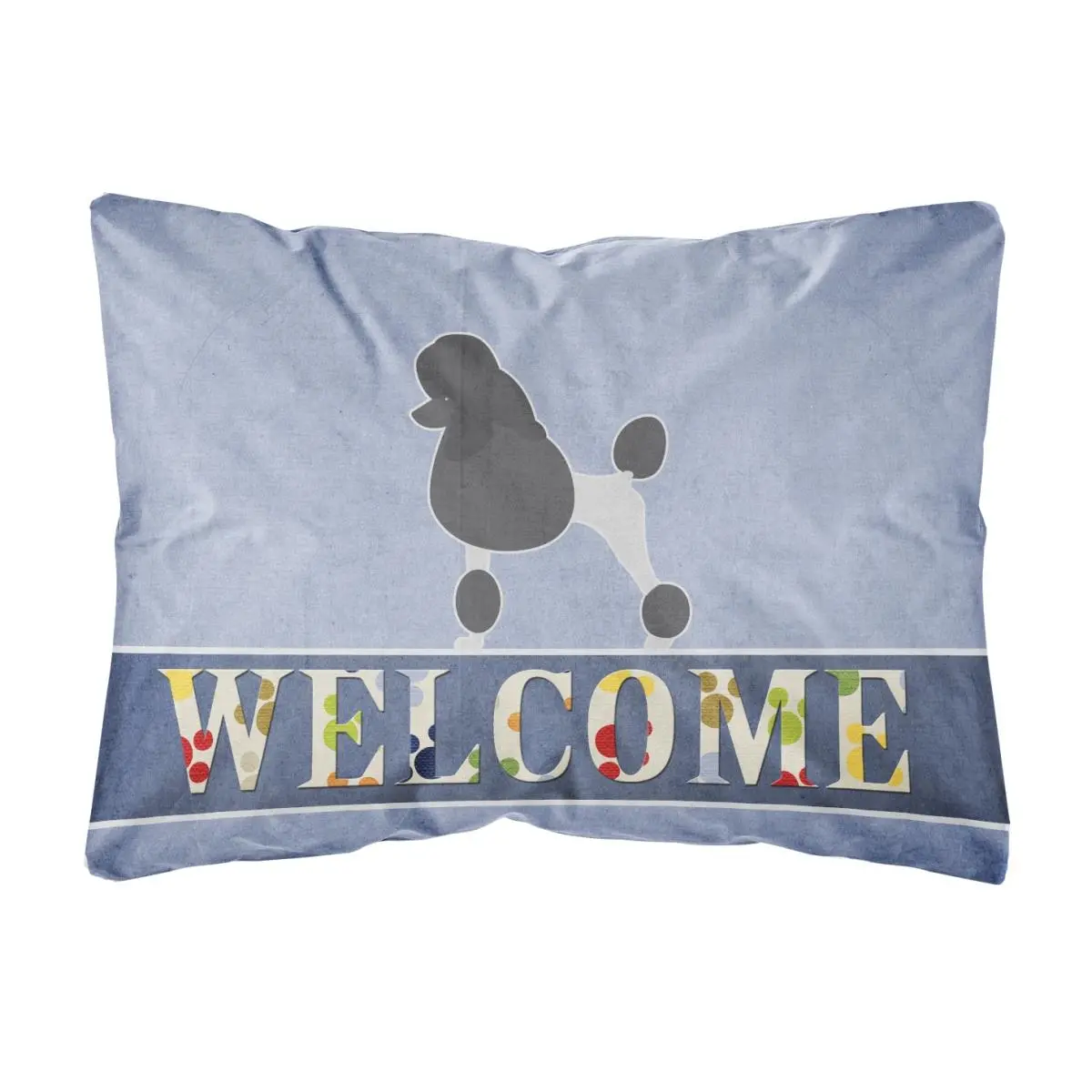 Durable, Moisture-Resistant Poodle Welcome Canvas Fabric Decorative Pillow - Outdoor Safe Decorative Pillow for Indoor, Outdoor Sofas, Outdoor Safe Decorative Pillows