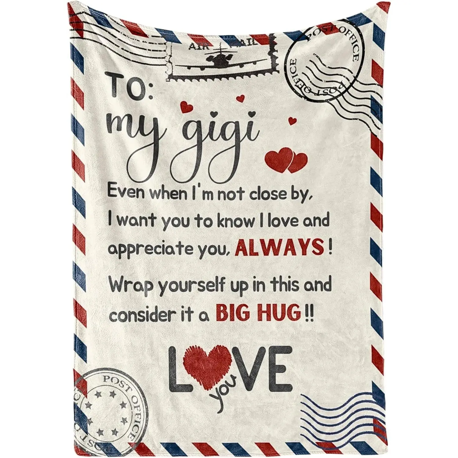Gigi Gifts from Grandkids, Grandma Gifts for Gigi, Gigi Flannel Throw Blankets on Christmas, Mother's Day, Birthday, 50" x 60", Letter to My Gigi