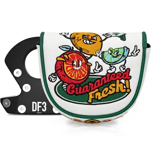 Stylish Golf Club Putter Cover for Df3 Putters, Cute Cartoon Pattern, PU Fabric with Plush Lining, Magnetic Closure, Scratch-Resistant, Golf Accessories