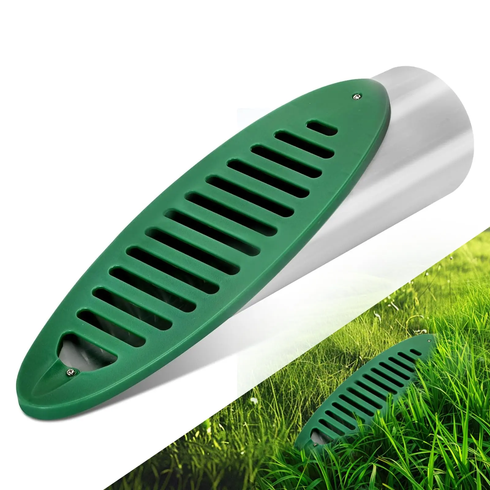 4 Inch Yard Drain Green Angled Drainage Grate For  Systems Emitter Gutter Downspout Extensions Lawn Slope Pipe Ditch