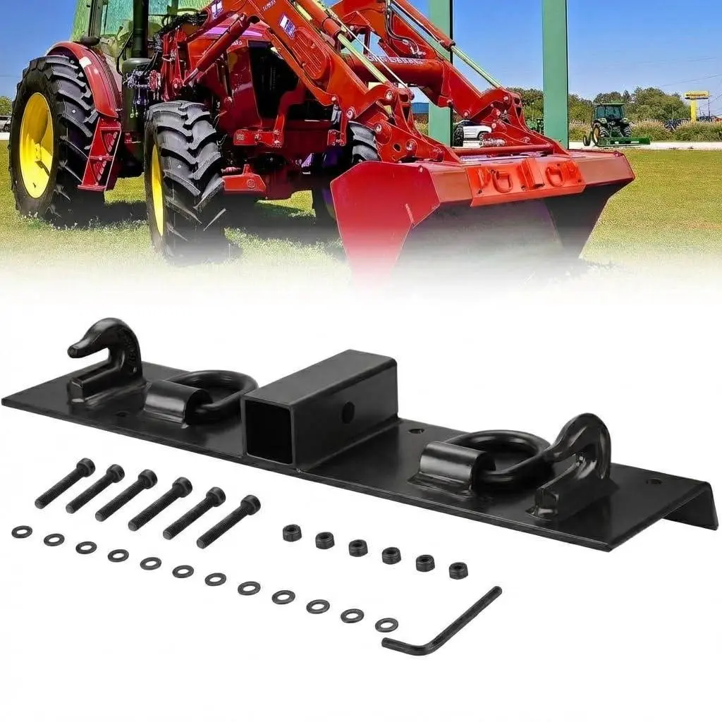 Tractor Bucket Grab Hooks,Heavy Duty Bolt On Compact Tractor Bucket Hooks 2" Receiver Compatible with 1025R 2320 2520 2720 2025R 2032R 2038R 3032E 4010 4100 4110 4115 (4100Z),Black