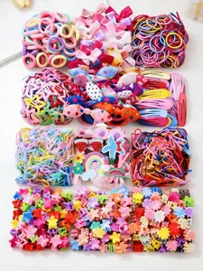 2179pcs/Set Girls Colorful Pearl Flower, Bow, Watermelon, Rainbow, Starfish, Pentagram, Butterfly, Small Flower Hair Clips, Simple & Cute Princess Hair Accessories Sets, Mermaid Bow Head, Cute Cartoon Bowknot, Barrettes Hair Clips