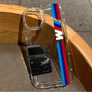 Fashion Car Logo Bmw Phone Case for iPhone 17 16e 16 15 14 13 12 11 Pro Max Mini Air XR XS X 7 8 Plus, Protective Shockproof Soft Tpu Back Cover, Accessories