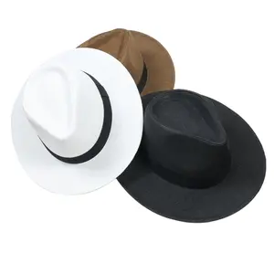 Women Men Panama Sun Hats Wide Brim Fedora Straw Beach Hat UV UPF Protection
