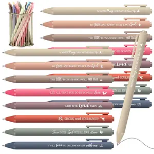16/32 Pcs Inspirational Bible Quote Pens, Medium Tip, Retractable, Durable Plastic, Round Body, Suitable for Office and School, College Student Pen, Religious Gift for 14+, Writing Tools, Stationery Office Supplies
