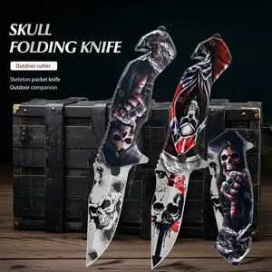 A small knife with a skull pattern. This is a very sharp and suitable knife for cutting. It is a chef's special knife and also a helpful assistant in the kitchen. A travel - portable gift under 20 yuan. A gift for men. A must - have gift for Halloween.