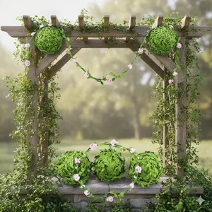 Flexible Artificial Vine Garland DIY Kit, Green Leaf Wreath Decoration with Bendable Copper Wire and Lights, Eco-Friendly Faux Plants for Home, Home Ornaments, Wedding, Party, Garden Decor, Crafts, Holiday & Seasonal Decorations
