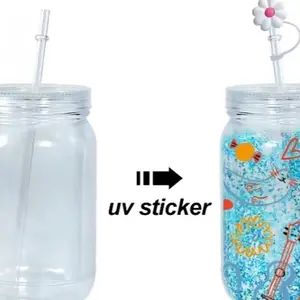 22oz snow globe mason jars