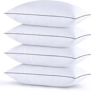 King Size Pillows Set of 4 | Luxury Hotel Collection Bed Pillows with Down Alternative Filling for Side, Back & Stomach Sleepers