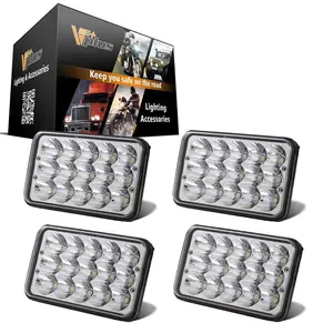 Partsam 4x6 LED Headlights Sealed Beam 6x4 H4651 H4666 H4656 Compatible with Kenworth KW 900/Peterbilt 379/Truck/K10 K20 Van RV Camper Headlamp Assembly