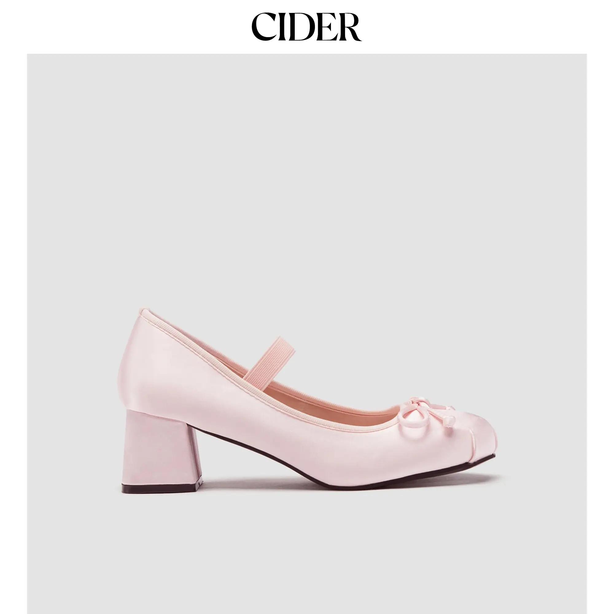 Cider Women's Classy Satin Heeled Mary Jane Shoes, Elegant Bowknot Decor Fashion Footwear, Stylish for Casual-Formal Wear
