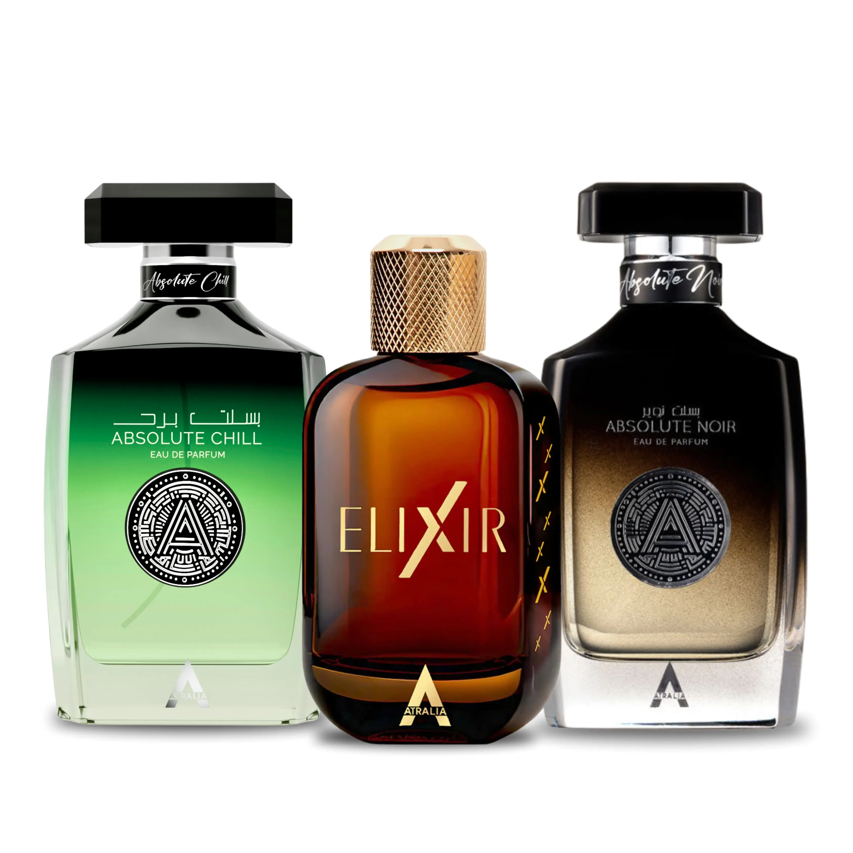 Atralia Absolute Chill, Noir, Elxir each  100ml EDP Spray