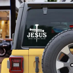 Premium Jesus The Way The Truth The Life Car Decal – Christian Cross Vinyl Sticker, Bible Verse Faith Decal for Car, Truck, Laptop, or Window – Religious Gift for Believers, 6x6 Inches