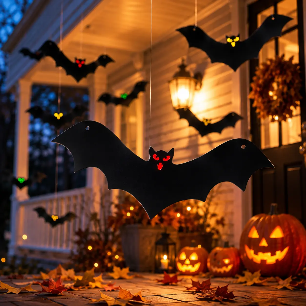 36 Pack Halloween Hanging Bats Decorations, 3D Flying Bat Decor with 3 Styles, Realistic Plastic Hanging Bats for Indoor Outdoor Yard, Porch, Trees, Lawn, Haunted House, Spooky Halloween Decorations