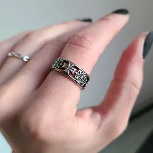 Silver Maltese Cross Ring - Adjustable Size