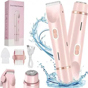Bikini Trimmer for Women - Electric Razors for Silk Skin,Cordless Body Shaver for Trip,Replaceable Lady Facial Razor, IPX7 Waterproof&Easy Cleaning, Ceramic Blade