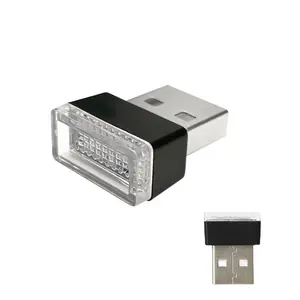 Car USB Ambient Light Acrylic Color-Contrast Car USB Ambient Night Light Decorative Light