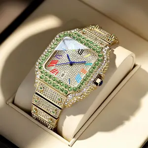 Affordable Luxury Men's Watch – Sparkling Moissanite Stones, 42mm Waterproof Design, Great Valentine’s or Anniversary Gift Choice!